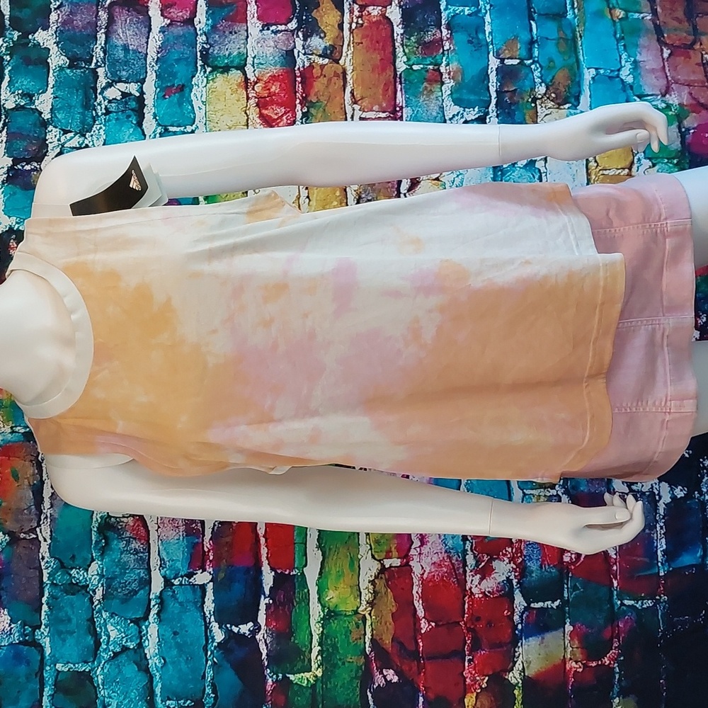 Adidas Hazy Orange Racer Back Tie Dye Tank Top Sz Large L NWT